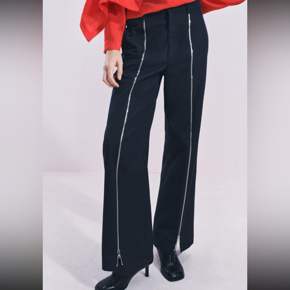 Zara STRAIGHT LEG ZIPPER PANTS COLLECTION WOMAN COLLECTION bloggers favorite